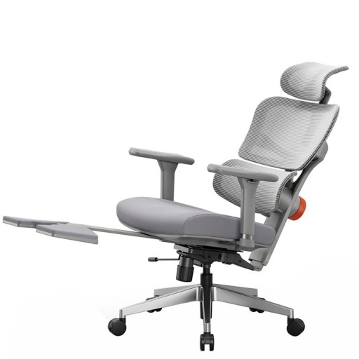 Ergonominen verkko-toimistotuoli lannerangan tuella ja jalkatuella, pääntuki, vaahtosatulatuoli ja hengittävä verkko toimistoon ja työhuoneeseen tietokoneen ääreen