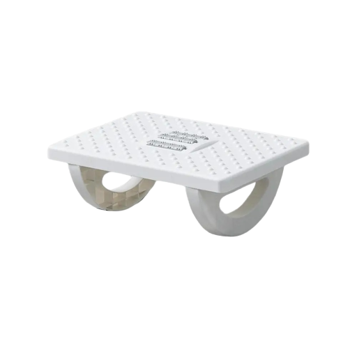 Ergonomisk gyngefodstøtte med massageruller Plastikfodskammel under bordet Gyngefodskammel med skridsikker konstruktion og massageelementer Stabil fodstøtte til langvarigt arbejde ved bordet 34 x 25 x 13 cm