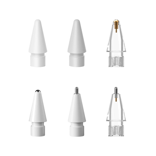 Ersatz-Stylus-Spitzen, 6 Stück, Mix-Stylus-Spitzen für Apple Pencil der 1. und 2. Generation, verschiedene Arten von Stylus-Stift-Zubehör