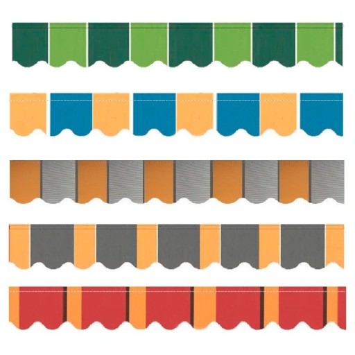 Ersatzbanner für Geschäfte mit gewelltem Rand Größe 385 x 23 cm Textilmaterial Werbebanner für Schaufenster, Stand und Dekoration des Schaufensters