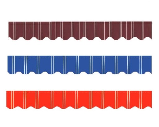Ersatzbanner Markisenvolant Mit Vertikalen Streifen Und Welligem Rand 200 x 19 cm Außenwerbebanner Für Geschäfte Und Schaufenster