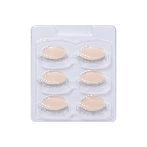 Ersatzdeckel mit gleichmäßigen Wimpern aus weichem PVC 6 Paare Feine und dünne Wimpern für das Grundtraining Übungsdeckel für Anfänger