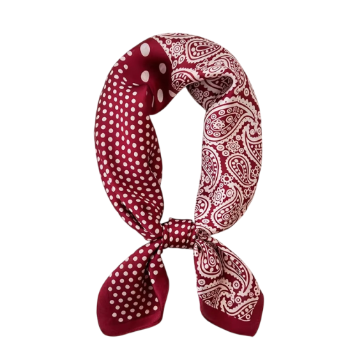 Eșarfă de mătase luxoasă 70 x 70 cm Eșarfă pătrată de design pentru gât și cap Model paisley din cașmir Model oriental Accesoriu elegant Primăvară vară