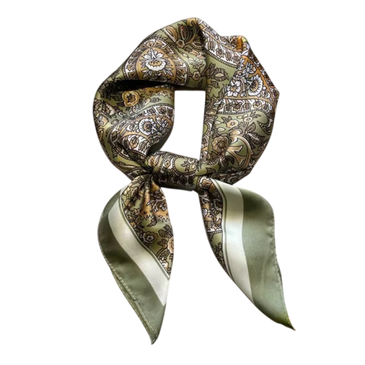 Eșarfă pătrată din mătase 70 x 70 cm Eșarfă luxoasă pentru gât și cap Motiv paisley din cașmir Stil oriental Modă elegantă pentru femei Primăvară vară