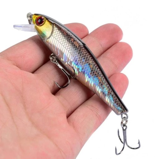Esca da pesca professionale wobbler a trota 8,5 cm 9,2 g Wobbler affondante realistico per pesci predatori Esca artificiale galleggiante con ami tripli affilati Wobbler da pesca a spinning