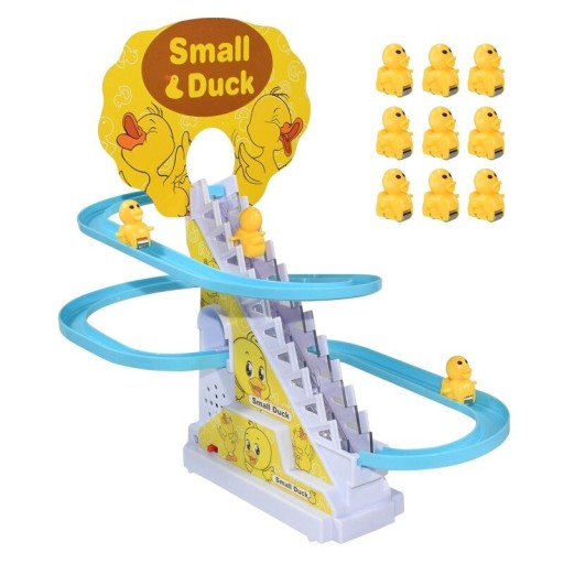 Escalera mecánica con tobogán y nueve animales