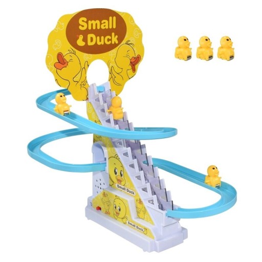 Escalera mecánica con tobogán y tres animales