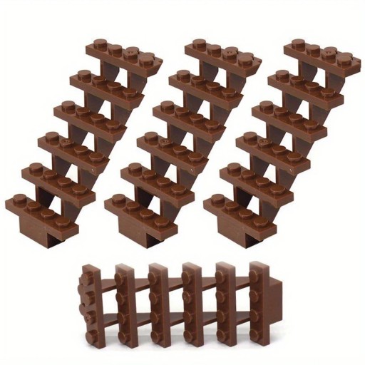 Escaliers pour la construction de jouets pour enfants 7,5 x 3,2 cm Escaliers droits Accessoire pour la construction Escaliers pour maison Élément de construction pour modèles 4 pièces