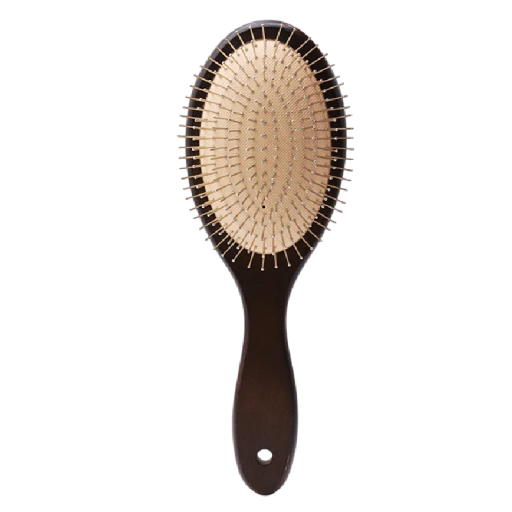 Escova de massagem para cabelo em madeira de luxo 24 x 7,8 cm Escova feminina com bolas de aço Pente desembaraçador para massagem do couro cabeludo