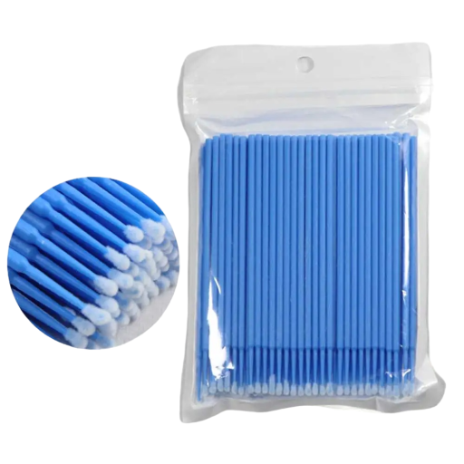 Escova de Micro Aplicação para Pestanas Conjunto de Escovas para Aplicação de Pestanas Sintéticas Aplicador 2,5 mm 100 unid
