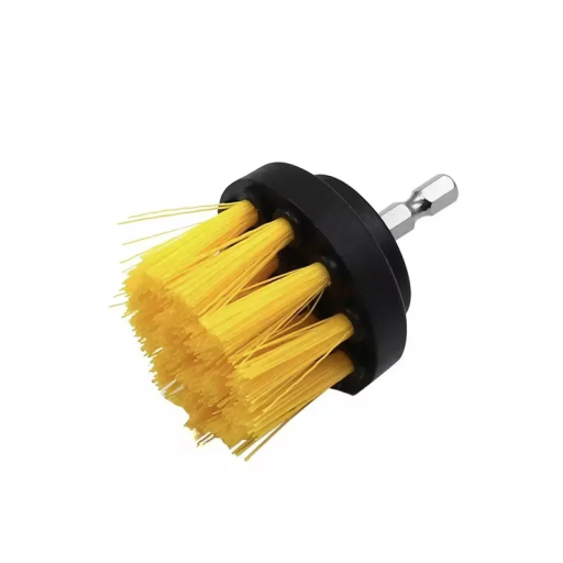 Escova redonda plana para berbequim 5 cm com cerdas de nylon 2,5 cm Acessório de limpeza 1/4" para ferramenta de perfuração Limpeza de cozinha e casa