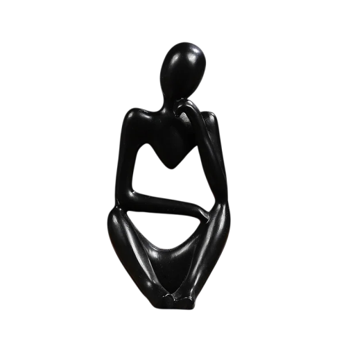 Escultura abstracta 6 x 5 x 13 cm Figura pensativa sentada Decoración moderna para mesa Decoración artística para el hogar y la oficina de resina