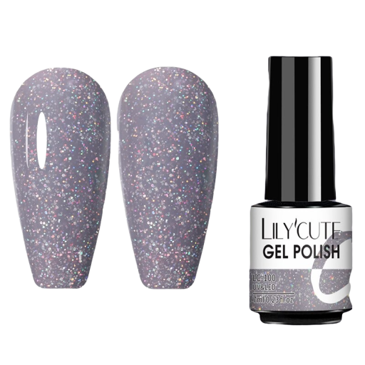 Esmalte en gel con purpurina