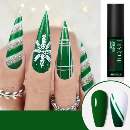 Esmalte en gel para decoración de uñas Esmalte en gel con pincel fino y afilado para decoración Esmalte en gel de larga duración Esmalte de uñas para crear líneas finas