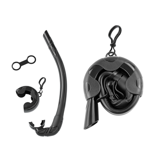 Esnorkel de silicona suave de 37,5 cm para adultos Snorkel portátil plegable para buceo y esnórquel Boquilla ergonómica Construcción ligera