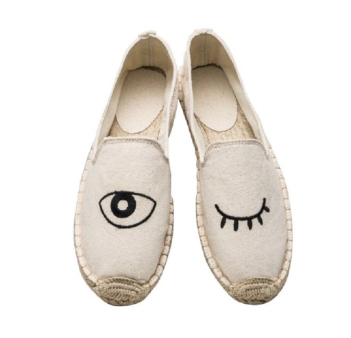 Espadrilles pour femmes avec imprimé d'yeux J1090