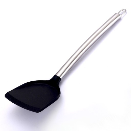 Espátula de silicone com cabo em aço inoxidável