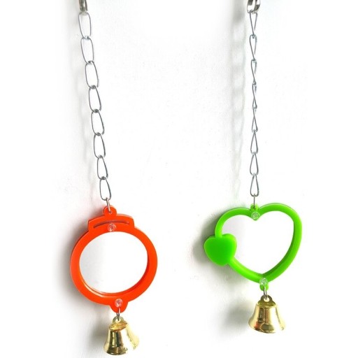 Espelho com sino para pássaros