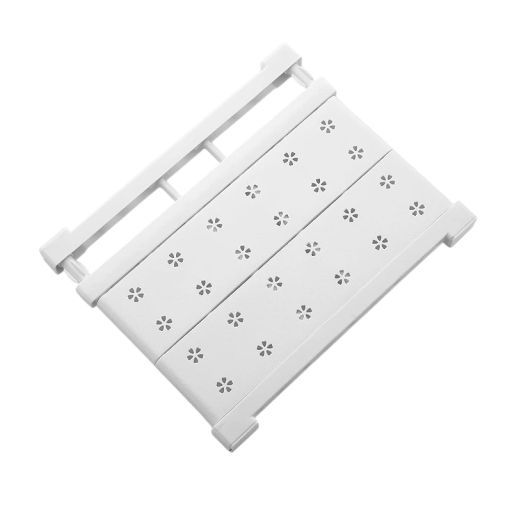 Estante ajustable blanco para estantería 29–40 x 36 cm Tableros desmontables Perchero práctico y estante de almacenamiento Montaje por presión sin taladrar