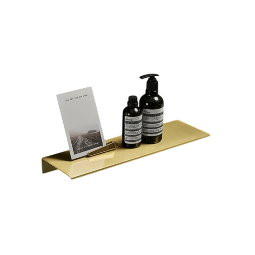 Estante de pared para baño moderno de 40 x 12 cm, de metal, con tornillos, para cosméticos, dispensadores y decoración.