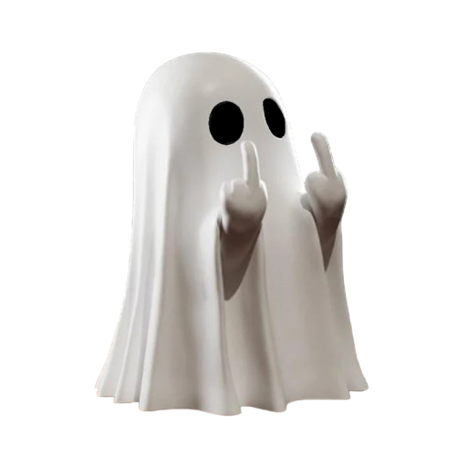 Estátua de espírito de resina Figura pequena de espírito a mostrar o dedo do meio Decoração de Halloween Espírito branco para festa de Halloween 8,5 cm