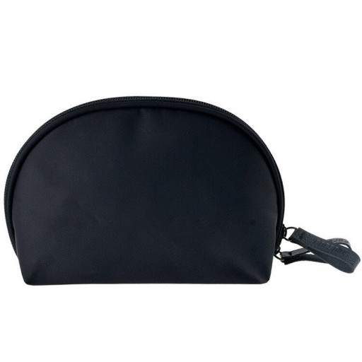 Estojo de cosméticos de nylon Formato semicircular com fecho e alça Estojo para maquilhagem e pequenos cosméticos Dimensões 12 x 18 cm