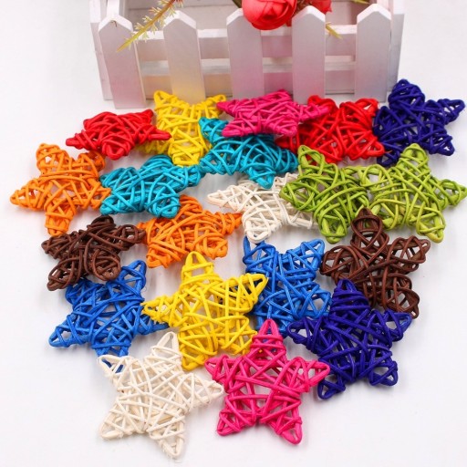 Estrelas de ratan decorativas 5 pcs