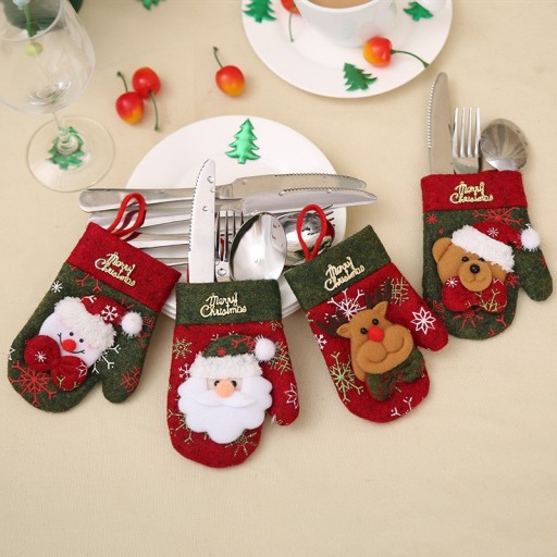 Estuche para cubiertos navideño