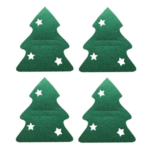 Estuche para cubiertos navideños - árbol 4 piezas V132