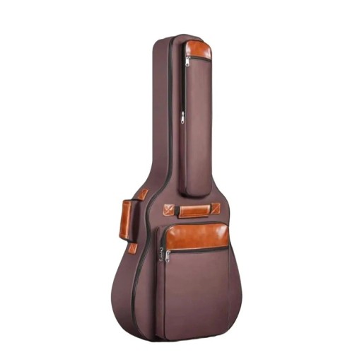 Estuche para guitarra con doble correa Acolchado interior de algodón Funda protectora para transportar el instrumento Colores neutros Cómodo de llevar