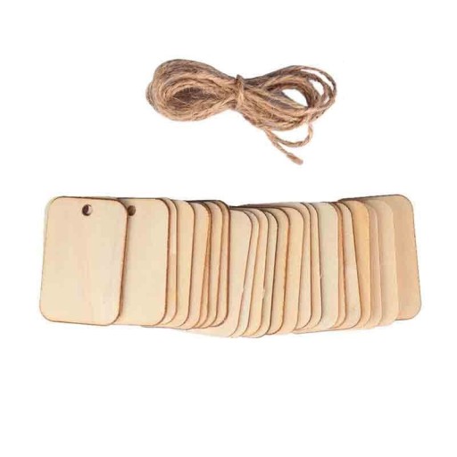 Etiquetas de madera para nombres 100 uds.