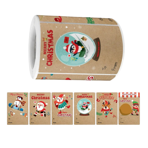 Etiquetas navideñas con nombre 7,5 x 5 cm 50 uds