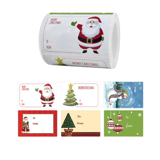 Etiquetas para regalo de Navidad 7,5 x 5 cm 50 uds.