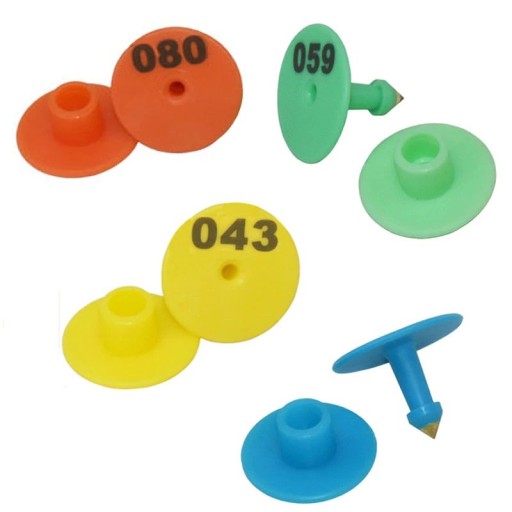 Étiquettes auriculaires pour animaux de ferme 100 pcs