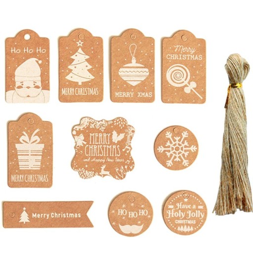 Étiquettes de Noël 50 pcs C611