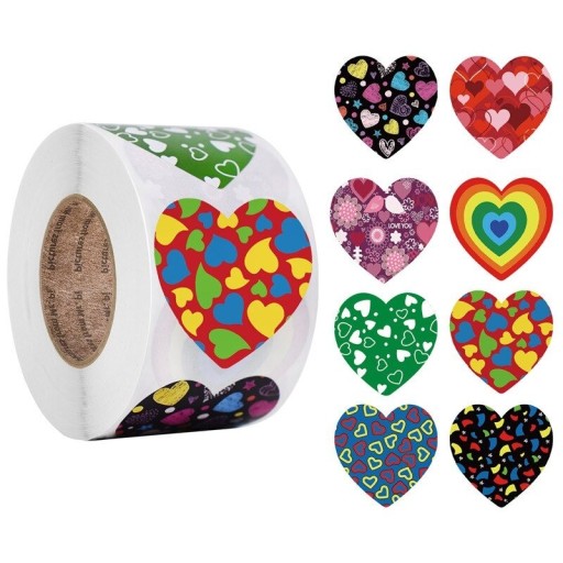 Étiquettes en forme de cœur autocollantes 500 pcs