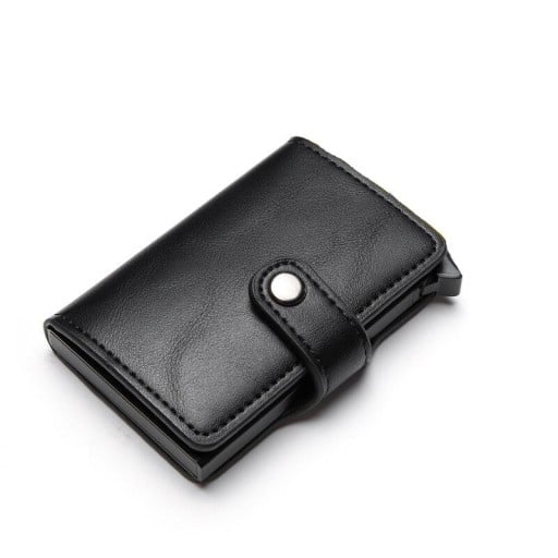 Étui de voyage pour cartes et documents avec boîte et étui en cuir PU Sangle à bouton-pression Poche intérieure Dimensions 9,5 x 6,5 x
