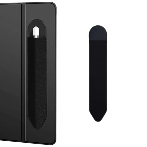 Étui élastique autocollant pour Apple Pencil 1 et 2 18,4 x 3,5 cm Fixation sur la housse de la tablette pour écouteurs et câbles