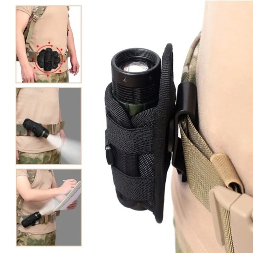Étui en nylon pour lampe de poche rotatif à 360 degrés Étui rotatif tactique pour lampe de poche