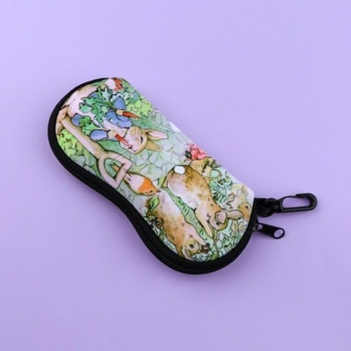 Etui na okulary 17,9 x 8,5 cm Etui ochronne zamykane na suwak z karabińczykiem Zapięcie na suwak Etui podróżne z motywem królika dla dzieci