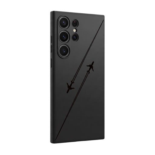 Etui na Samsung Galaxy S25 Dwa samoloty lecące przeciwko sobie Prosty design Elastyczna obudowa z TPU Etui dla podróżników