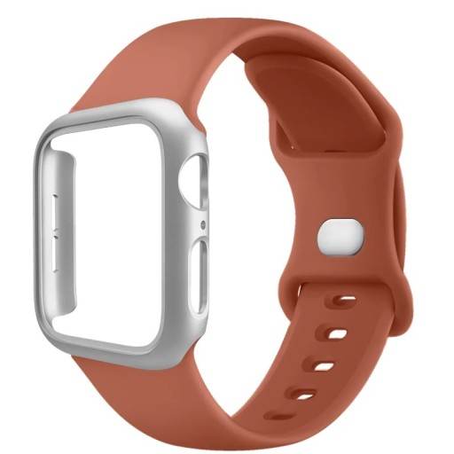 Etui na zegarek + silikonowy pasek do Apple Watch Series 10 42 mm Super zestaw ochronny wytrzymałe etui i elastyczny pasek modele kompatybilne