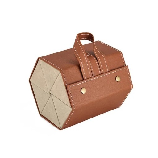 Étui pliable pour 6 lunettes 17,8 x 12,2 x 13,5 cm Étui de voyage en cuir avec polaire Organiseur pour lunettes de vue et lunettes de soleil