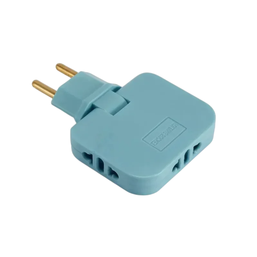 EU-rejseadapter 3-i-1 foldbar stikkontakt reducer 4,8 mm 10A 250V 2-benet stik 18 x 4,0 mm strømadapter