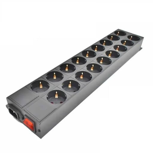 EU verlengkabel met 18 stopcontacten 110–250 V 4000 W aluminiumlegering PC/ABS met zijschakelaar voor kantoor en techniek