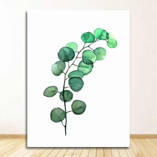 Eukalyptivarren seinätaulu 13x18 cm kangas ilman kehystä vihreä hieno botaninen kuvio sisustuselementti