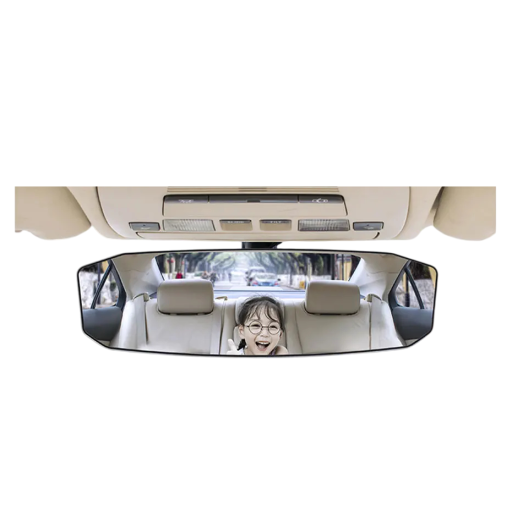 Extended Rear View Mirror 244 × 90 mm Auxiliary Interior Mirror with Curved Surface 1300R Wider Field of View and Better Overview of Events Behind the Vehicle
