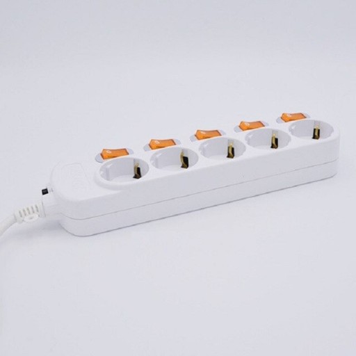 Extension Lead 5 Sockets with Switches 2 m