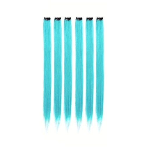 Extensions capillaires synthétiques à clip de cheveux raides 55 cm mèches de fête pour mettre en valeur la coiffure traitement thermique à basse température ensemble de 6 pièces