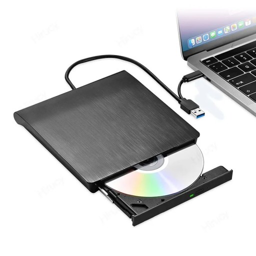 Externá CD/DVD RW mechanika s USB 3.0 káblom, vypaľovanie a čítanie diskov, čierna, slim prevedenie pre notebook aj stolný počítač